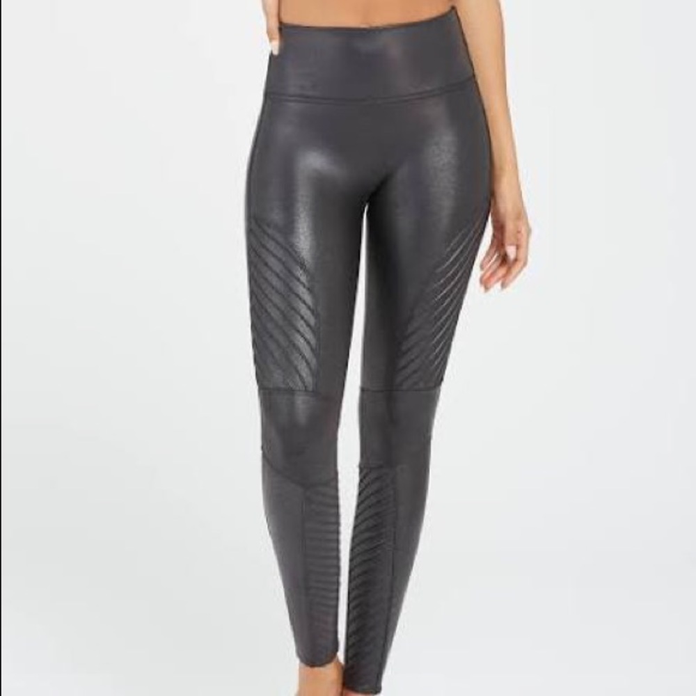 Spanx Faux Leather Moto Leggings